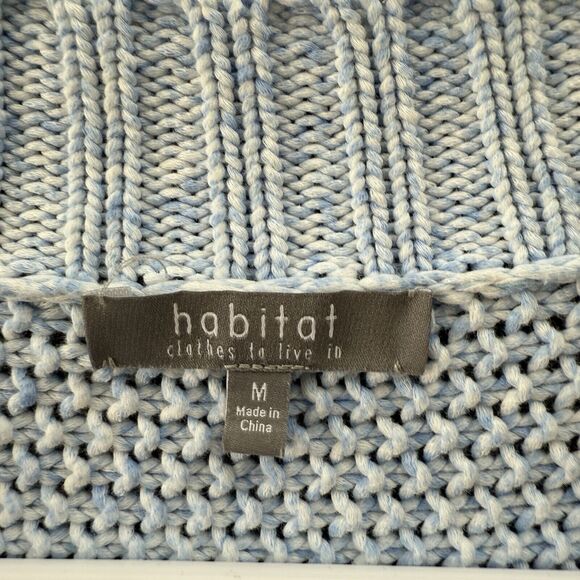 Habitat Clothes to Live Womens Sweater Medium Light Blue Wooden Button Lagenlook - Picture 2 of 9